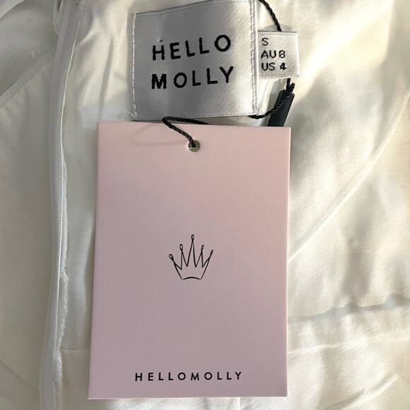 Hello Molly White Ice Cold Mini Ruffle Dress NEW Small 4 - Picture 4 of 6